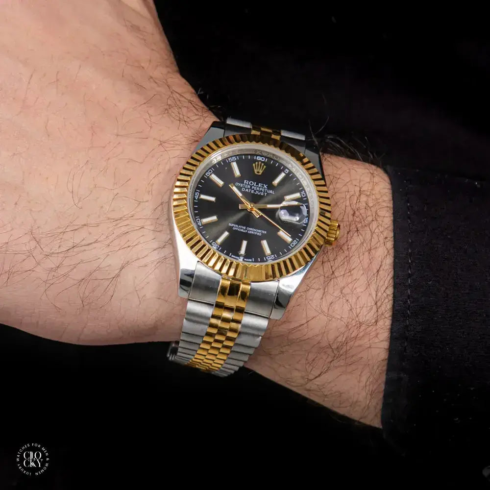 Rolex Datejust 41mm men's mirror watch, dark gray dial – view 3