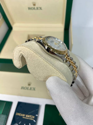 Rolex Datejust 31mm women's mirror watch, white mother-of-pearl stone-set dial – view 3