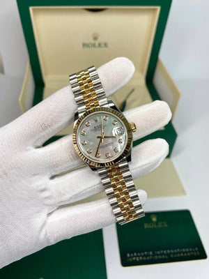 Rolex Datejust 31mm women's mirror watch, white mother-of-pearl stone-set dial – view 4