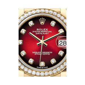 Rolex Datejust 31mm women's mirror watch, red ombré stone-set dial – view 10