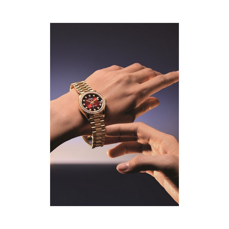 Rolex Datejust 31mm women's mirror watch, red ombré stone-set dial – view 5