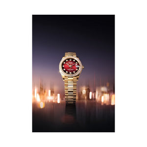 Rolex Datejust 31mm women's mirror watch, red ombré stone-set dial – view 7