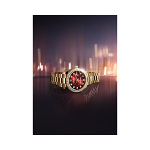 Rolex Datejust 31mm women's mirror watch, red ombré stone-set dial – view 8