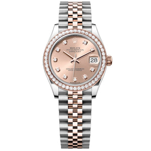 Rolex Datejust 31mm Women's Mirror Automatic Watch – Rose Gold-Tone Stone-Set Dial, Stone-Set Bezel & Two-Tone Silver & Rose Gold-Tone Stainless Steel Five-Link Bracelet
