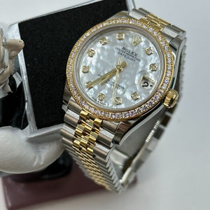 Rolex Datejust 31mm women's mirror watch, white mother-of-pearl stone-set dial – view 3