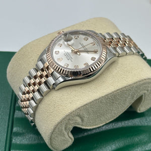 Rolex Datejust 31mm women's mirror watch, silver stone-set dial – view 3