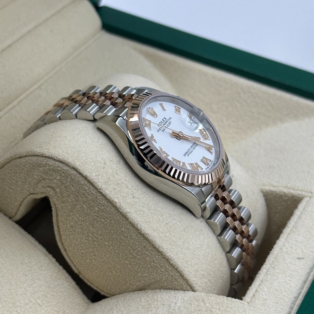 Rolex Datejust 31mm women's mirror watch, white Roman numeral dial – view 3