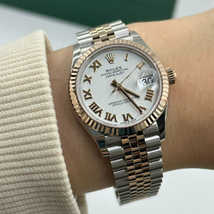Rolex Datejust 31mm women's mirror watch, white Roman numeral dial – view 5