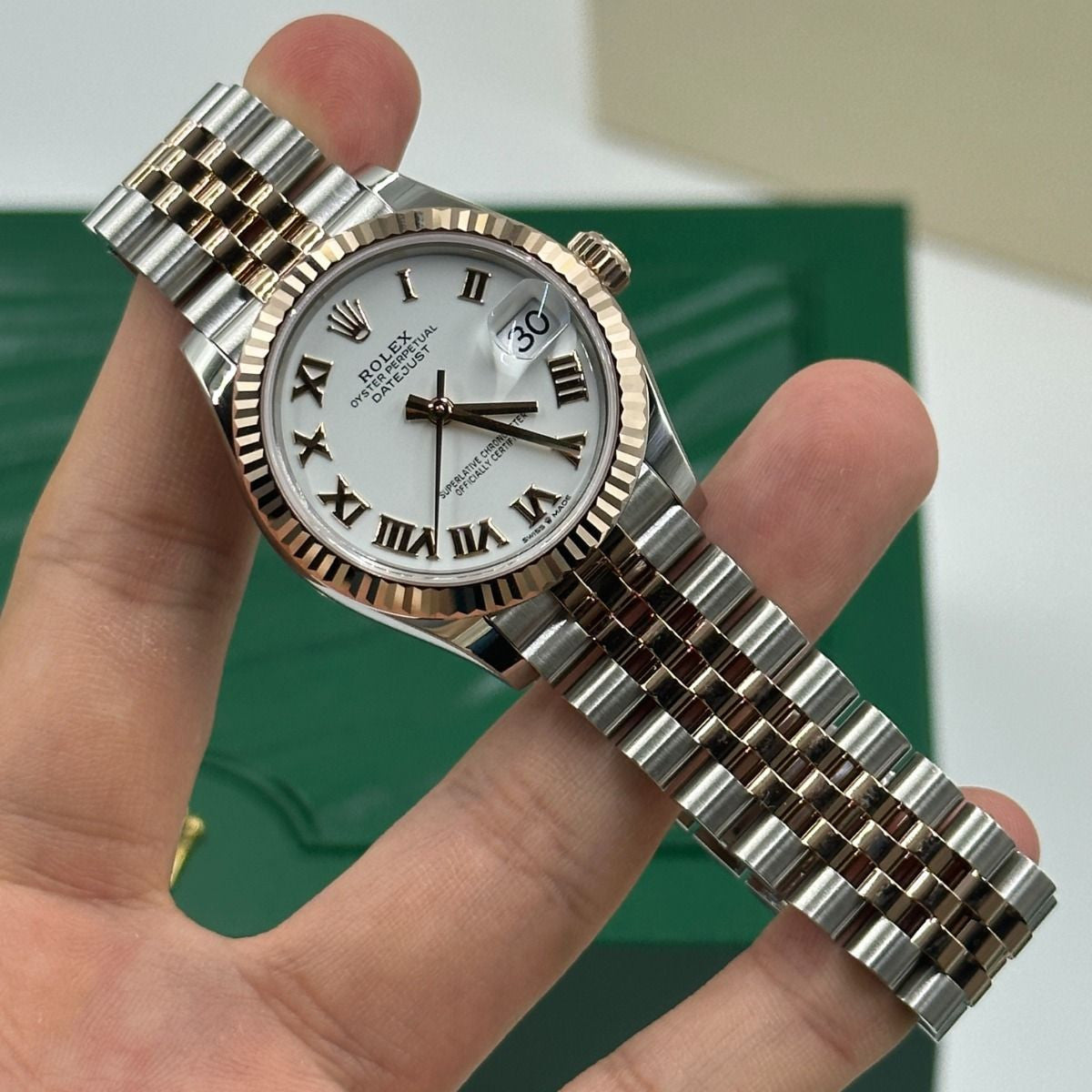 Rolex Datejust 31mm women's mirror watch, white Roman numeral dial – view 7