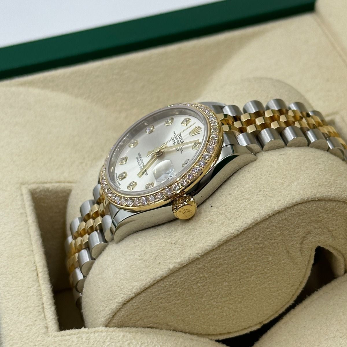 Rolex Datejust 31mm women's mirror watch, silver stone-set dial – view 6