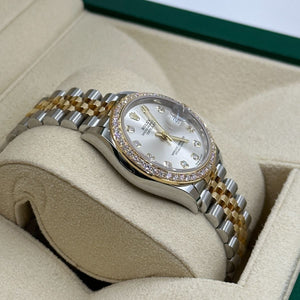 Rolex Datejust 31mm women's mirror watch, silver stone-set dial – view 7