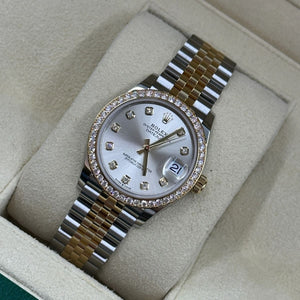 Rolex Datejust 31mm women's mirror watch, silver stone-set dial – view 8