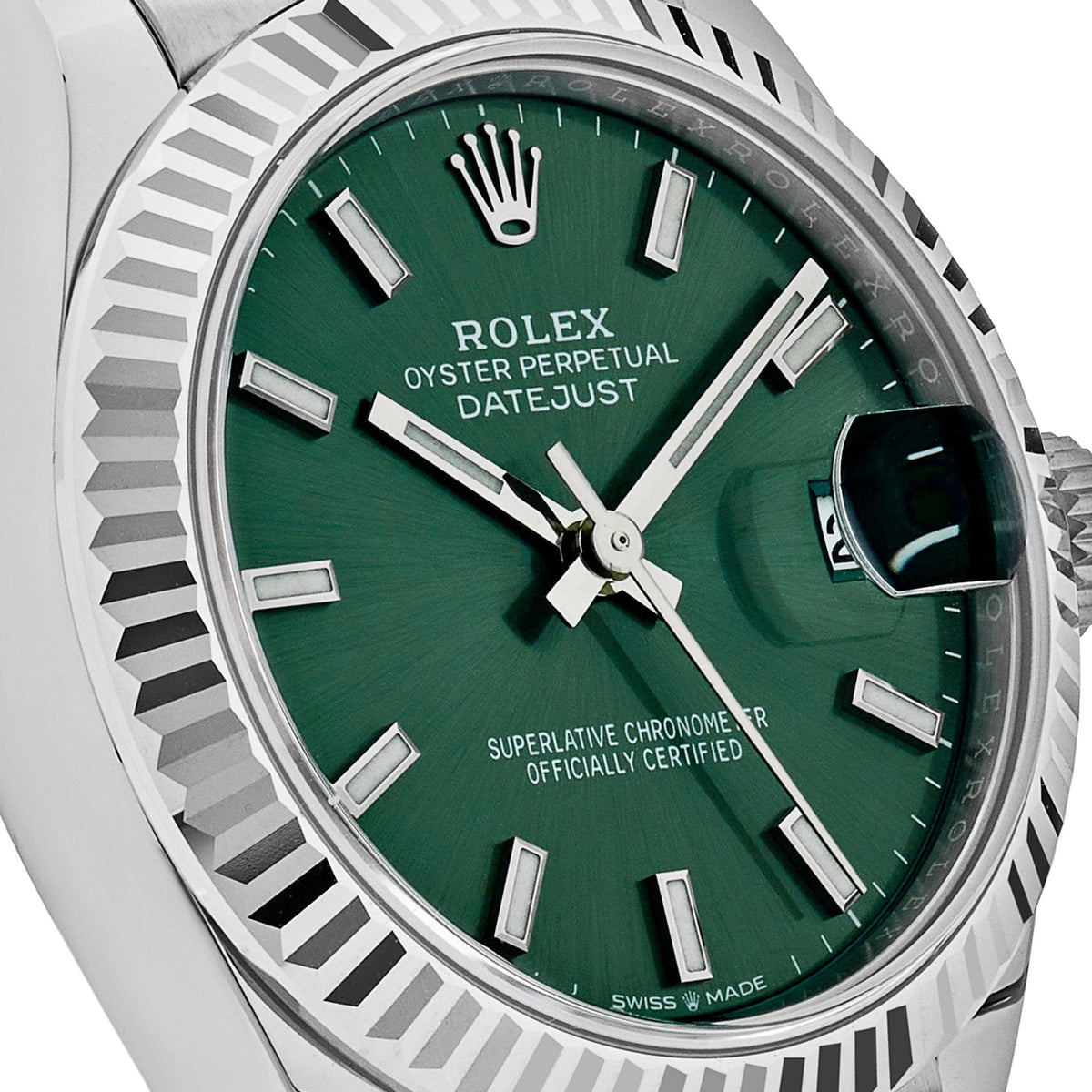 Rolex Datejust 31mm women's mirror watch, mint green dial – view 3
