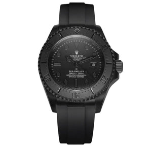 Rolex Deepsea 44mm Men's Mirror Automatic Watch – Black Dial & Black Rubber Strap