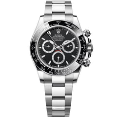 Rolex Daytona 40mm Men's Mirror Automatic Watch – Black Dial, Black Bezel & Silver Stainless Steel Bracelet