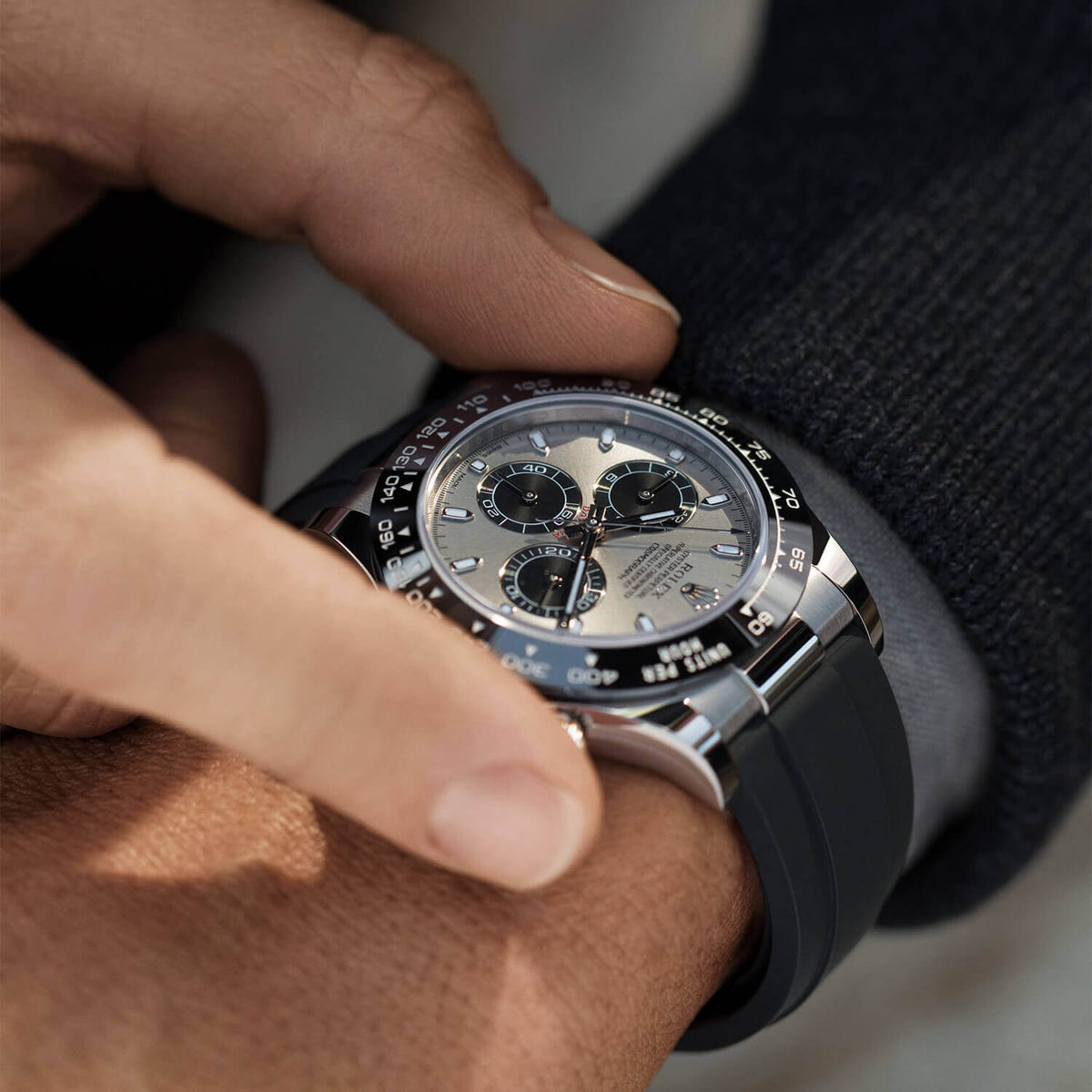 Rolex Daytona men's mirror watch, silver dial – view 12