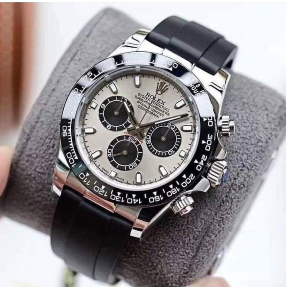 Rolex Daytona men's mirror watch, silver dial – view 2