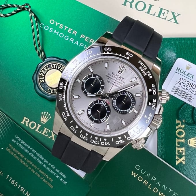 Rolex Daytona men's mirror watch, silver dial – view 3