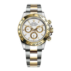 Rolex Daytona 40mm Men's Mirror Automatic Watch – White Dial & Two-Tone Silver & Gold-Tone Stainless Steel Bracelet