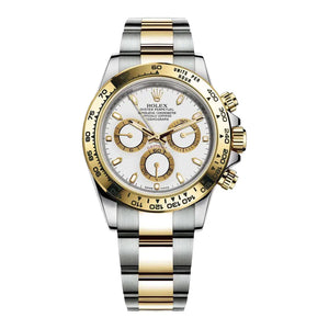 Rolex Daytona 40mm Men's Mirror Automatic Watch – White Dial & Two-Tone Silver & Gold-Tone Stainless Steel Bracelet