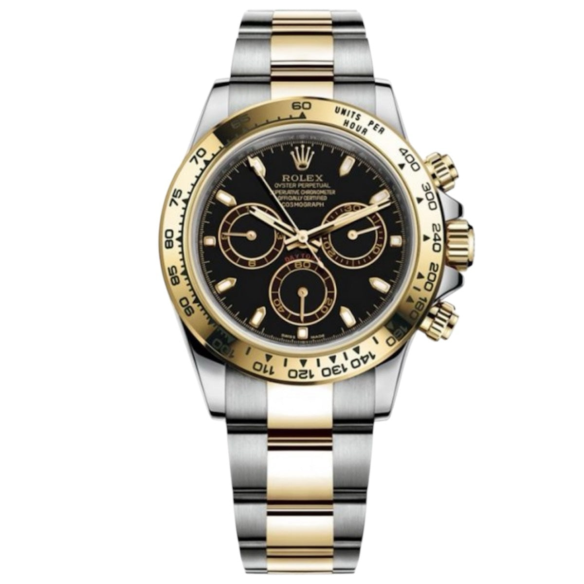 Rolex Daytona 42mm Men's Mirror Automatic Watch – Black Dial & Two-Tone Silver & Gold-Tone Stainless Steel Bracelet