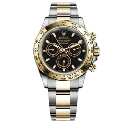 Rolex Daytona 42mm Men's Mirror Automatic Watch – Black Dial & Two-Tone Silver & Gold-Tone Stainless Steel Bracelet