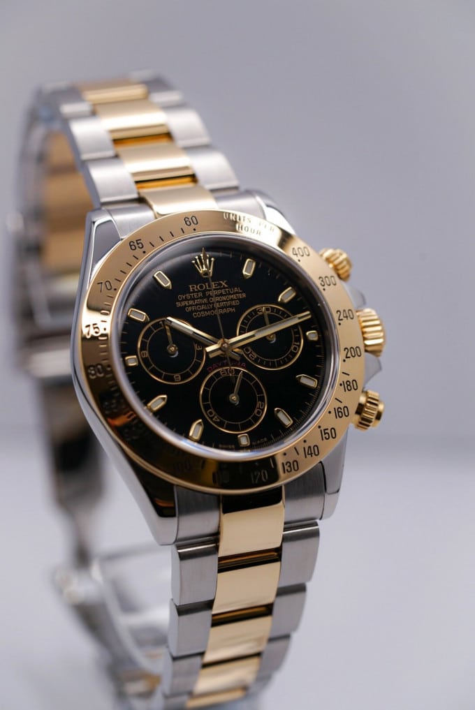 Rolex Daytona men's mirror watch, black dial – view 3