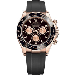 Rolex Daytona 40mm Men's Mirror Automatic Watch – Black Dial, Black Bezel & Black Rubber Strap