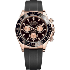 Rolex Daytona 40mm Men's Mirror Automatic Watch – Black Dial, Black Bezel & Black Rubber Strap