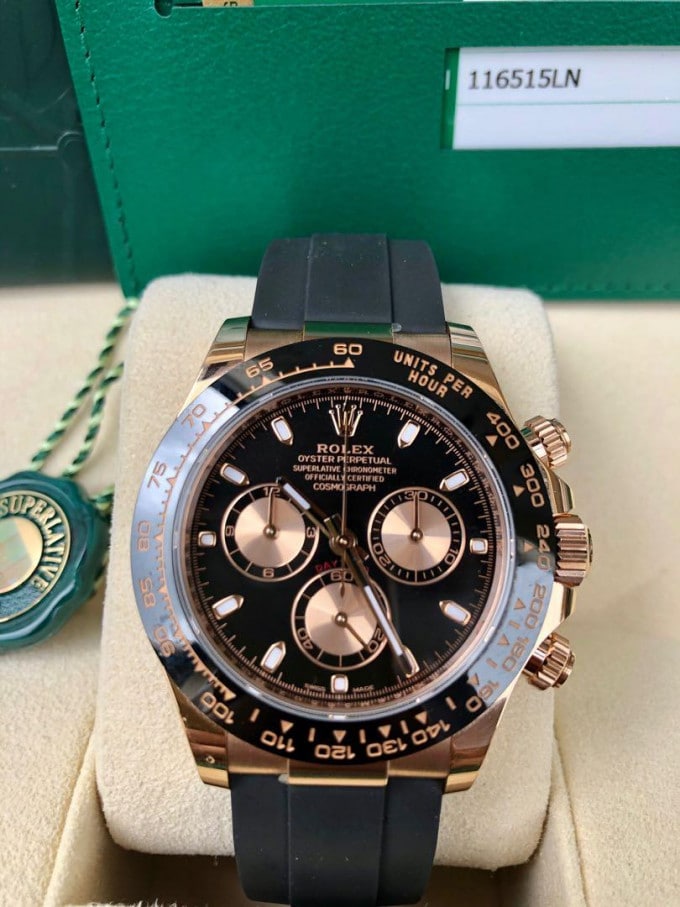 Rolex Daytona men's mirror watch, black dial – view 3
