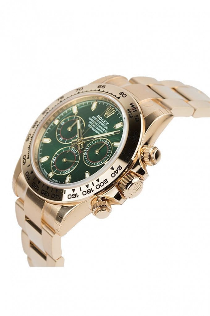 Rolex Daytona men's mirror watch, green dial – view 3