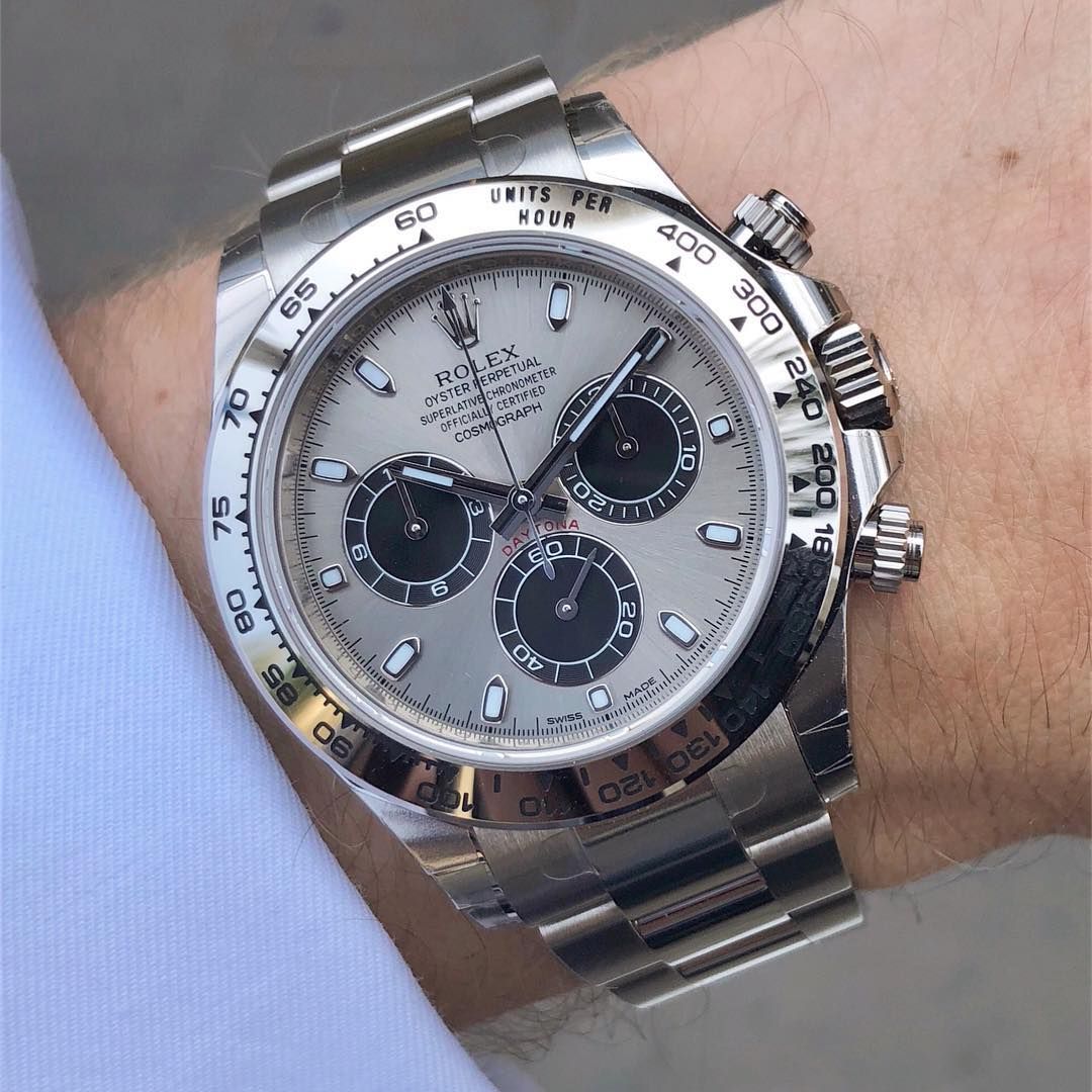 Rolex Daytona men's mirror watch, light gray dial – view 9