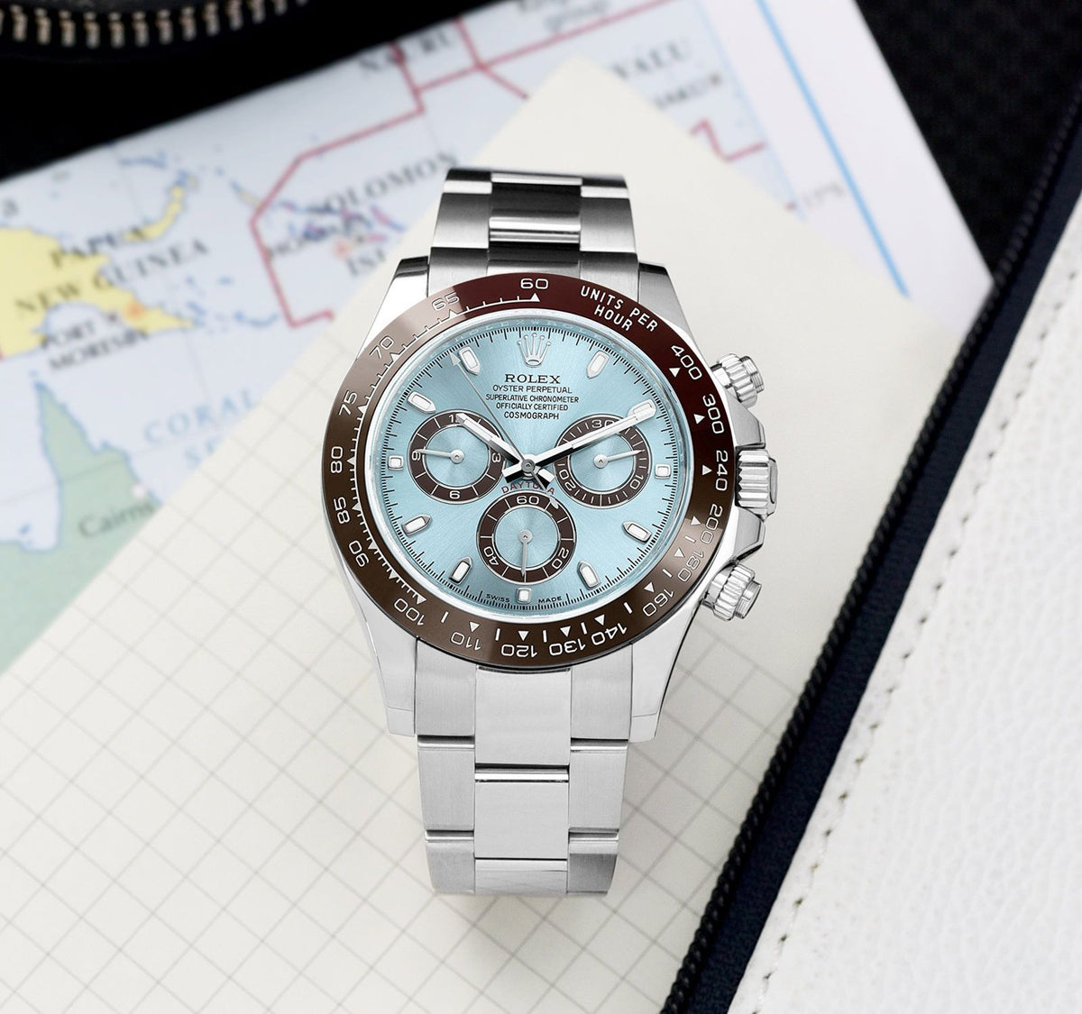 Rolex Daytona men's mirror watch, ice blue dial – view 11