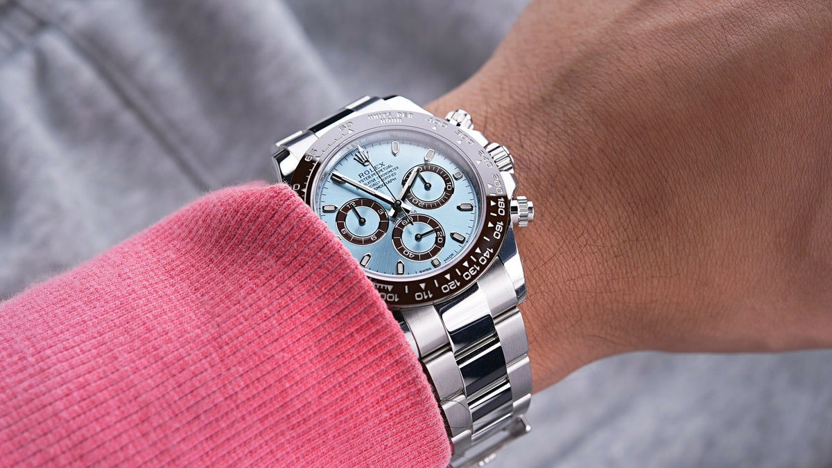 Rolex Daytona men's mirror watch, ice blue dial – view 8
