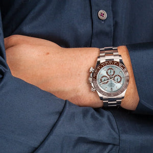 Rolex Daytona men's mirror watch, ice blue dial – view 9