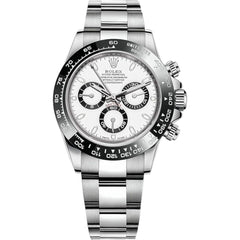 Rolex Daytona 40mm Men's Mirror Automatic Watch – White Dial & Silver Stainless Steel Bracelet