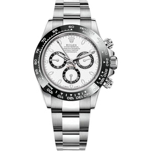 Rolex Daytona 40mm Men's Mirror Automatic Watch – White Dial & Silver Stainless Steel Bracelet