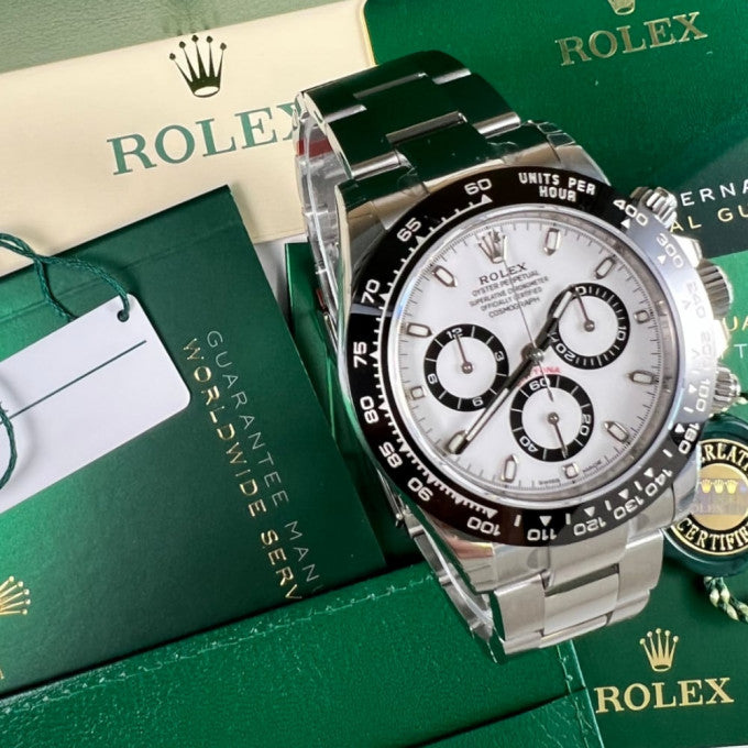 Rolex Daytona men's mirror watch, white dial – view 4