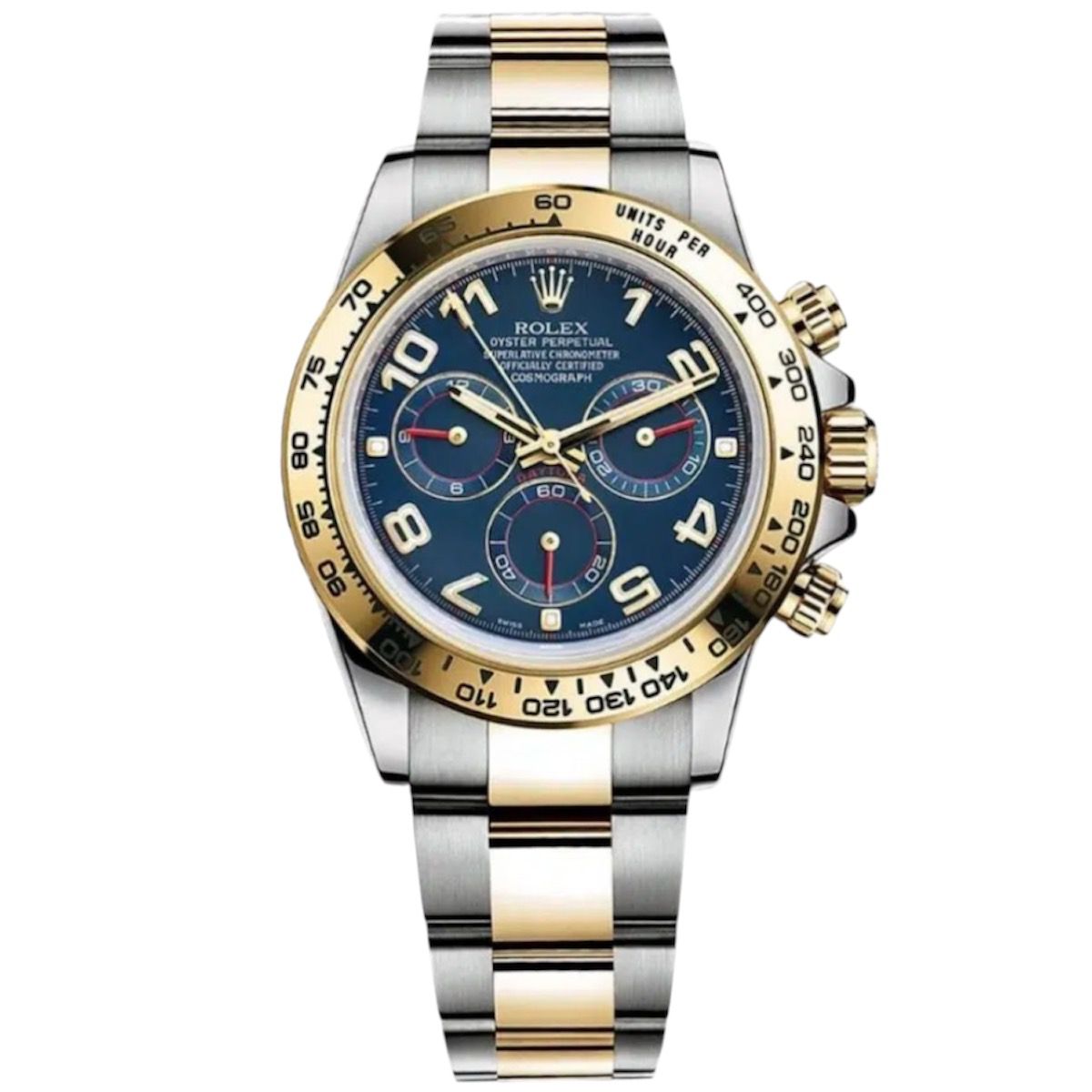 Rolex Daytona 40mm Men's Mirror Automatic Watch – Blue Dial & Two-Tone Silver & Gold-Tone Stainless Steel Bracelet