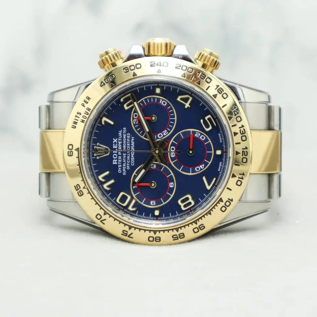Rolex Daytona men's mirror watch, blue dial – view 3