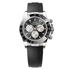 Rolex Daytona 40mm Men's Mirror Automatic Watch – Black Dial & Black Rubber Strap