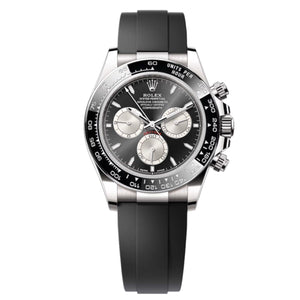 Rolex Daytona 40mm Men's Mirror Automatic Watch – Black Dial & Black Rubber Strap