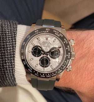 Rolex Daytona men's mirror watch, silver meteorite-pattern dial – view 5