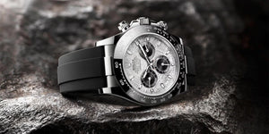 Rolex Daytona men's mirror watch, silver meteorite-pattern dial – view 6