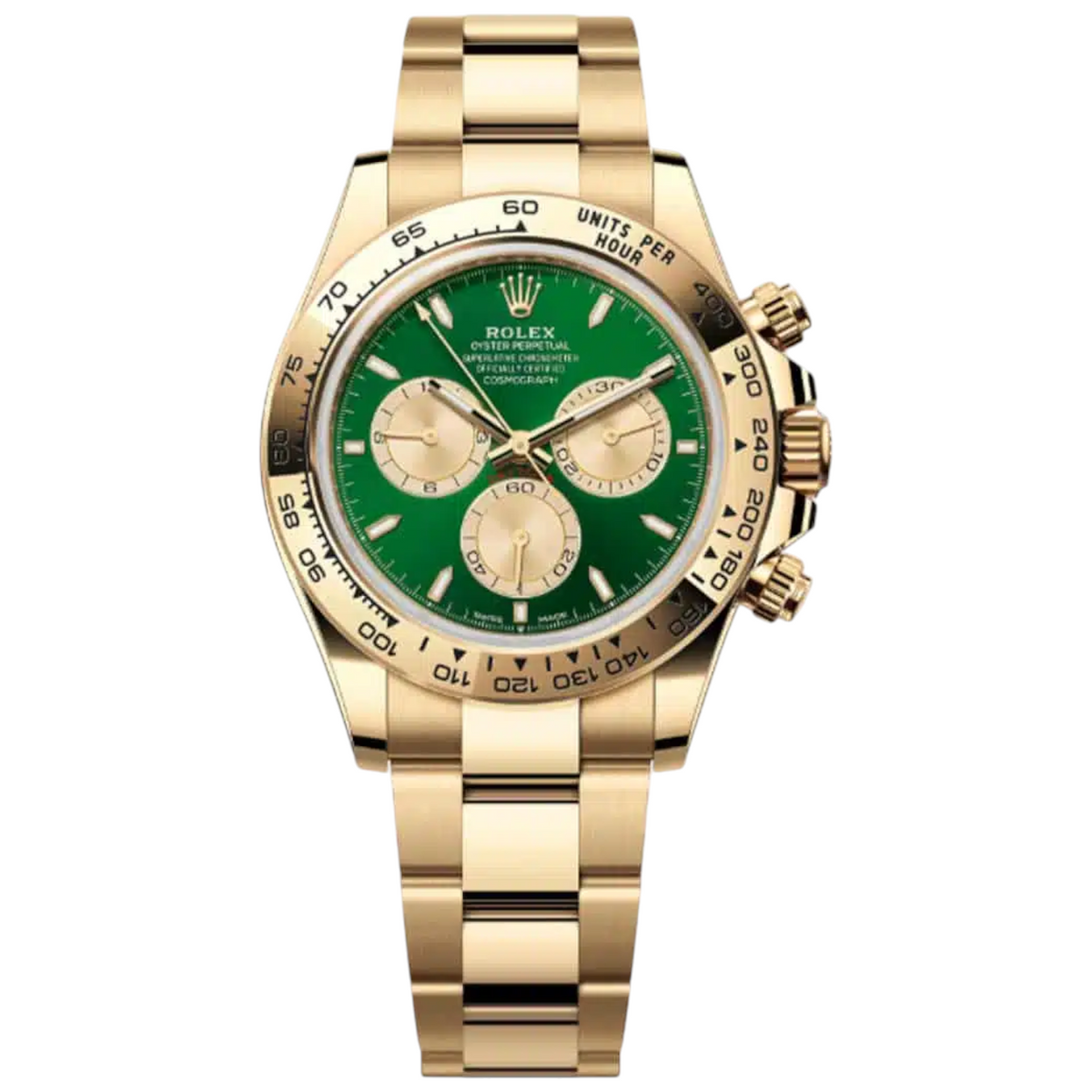 Rolex Daytona 43mm Men's Mirror Automatic Watch – Green & Gold-Tone Dial & Gold-Tone Stainless Steel Bracelet