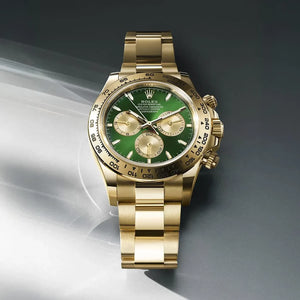 Rolex Daytona men's mirror watch, green & gold-tone dial – view 2