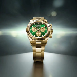Rolex Daytona men's mirror watch, green & gold-tone dial – view 3