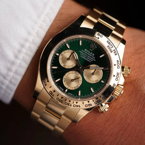 Rolex Daytona men's mirror watch, green & gold-tone dial – view 4