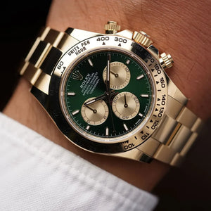 Rolex Daytona men's mirror watch, green & gold-tone dial – view 5
