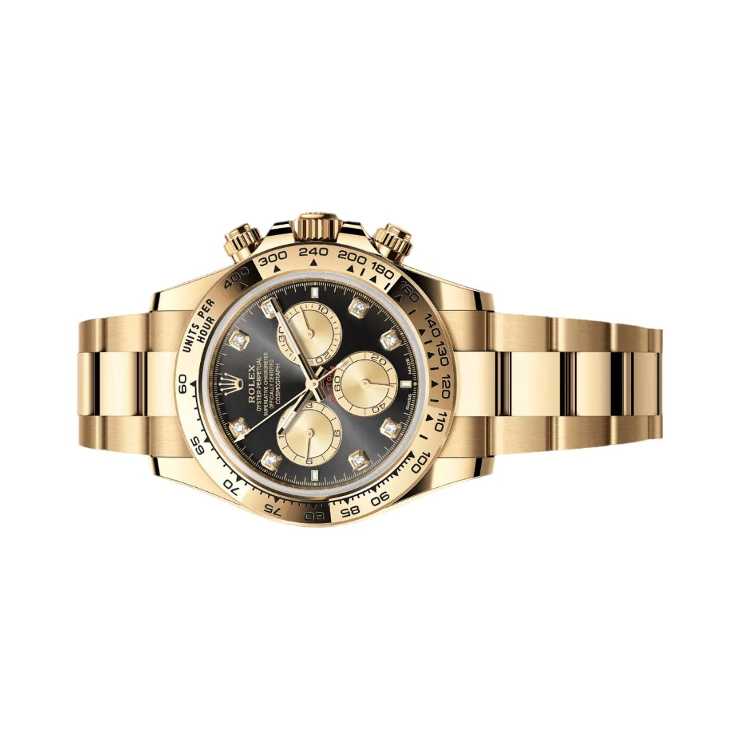Rolex Daytona men's mirror watch, black stone-set dial – view 3